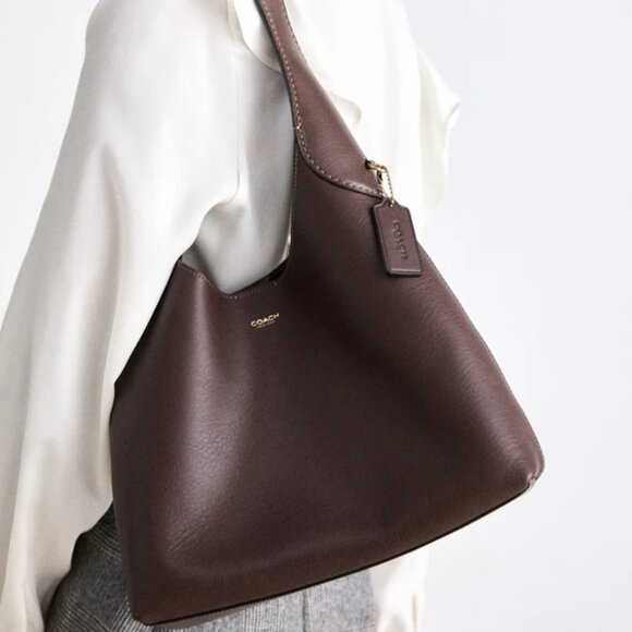 Coach Handbags - COACH Brooklyn 28 Medium Leather Shoulder Bag Maple
